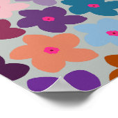 Poster Floral rétro coloré (Coin)