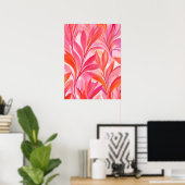 Poster Floral rose (Bureau à domicile)