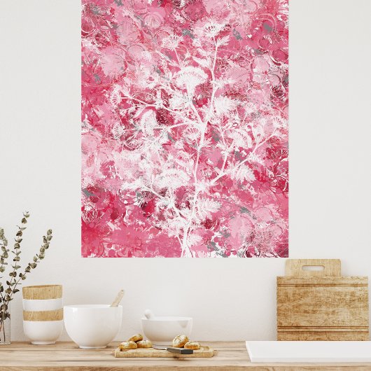 Poster Floral rose Abstrait (Cuisine)