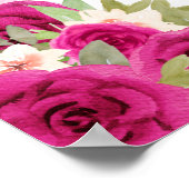 Poster Floral rose Argent Tiara Papillon Quinceañera (Coin)