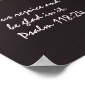 Poster Floral rose avec verse de Psaume 118:24 (Coin)