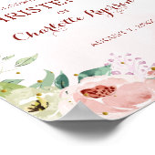 Poster Floral Rose Christening Bienvenue (Coin)