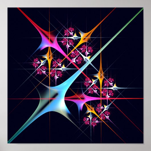 Poster Floral rose moderne Art Abstrait Couleur Motif #01 (Devant)