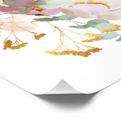 Poster Floral rose pâle 60e anniversaire Bienvenue (Coin)