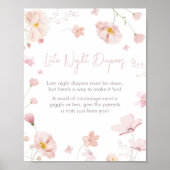 Poster Floral rose printemps bébé en fleur couche nocturn (Devant)