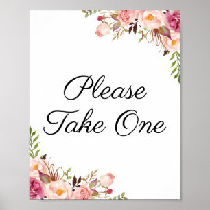 Poster Floral Rose Rustique S'Il Vous Plaît Prendre Un Si