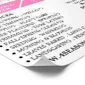 Poster Floral rose, Service de jardinage, Horticulteur (Coin)