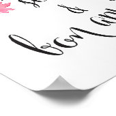 Poster Floral rose Trouvez votre siège et Bon Appetit Mar (Coin)