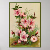Poster Floral rose vintage (Devant)