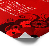 Poster Floral Rouge gothique 15 Tables Mariages Cartes de (Coin)