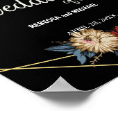 Poster Floral Rustic Magnolia Mariage (Coin)