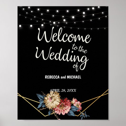 Poster Floral Rustic Magnolia Mariage (Devant)
