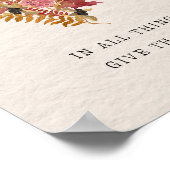Poster Floral Rustique Dans Toutes Les Choses Donne Merci (Coin)