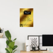Poster Floral Salon Spa Papillon Or (Bureau à domicile)