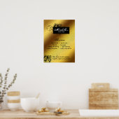 Poster Floral Salon Spa Papillon Or (Cuisine)