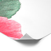 Poster Floral sans couture motif, fleurs de camélia rouge (Coin)