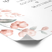 Poster Floral Script rose Aquarelle Mariage Bienvenue (Coin)