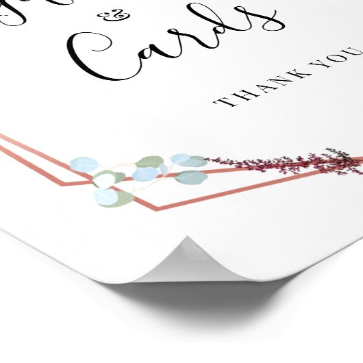 Poster Floral Script violet géométrique Mariage Cartes ca (Coin)