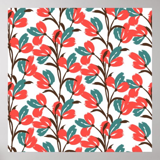 Poster Floral seamless pattern. Cute floral background. P (Devant)