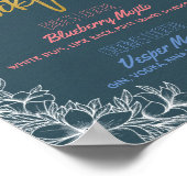 Poster Floral Signature Cocktail Boisson Menu Décor Maria (Coin)