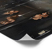 Poster Floral Skeleton Taking A Bath Print, Dark (Coin)