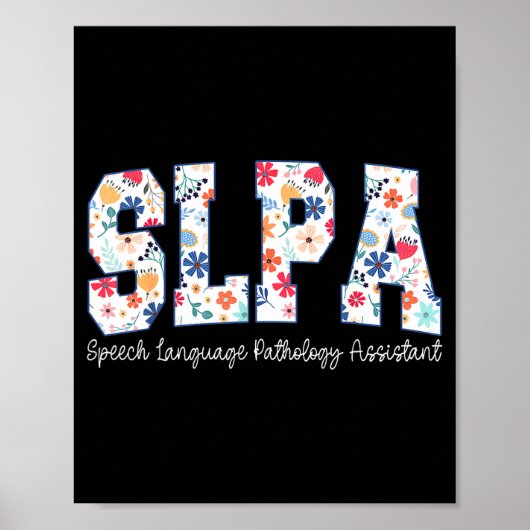 Poster Floral Speech Language Pathology Istant Slpa Appre (Devant)