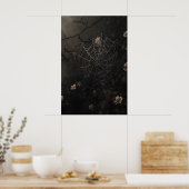 Poster Floral Spider Web Print, Dark Academia Gothic (Cuisine)
