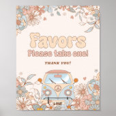 Poster Floral Super Retro Hippie Party Faveurs (Devant)