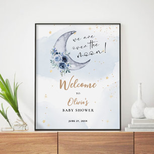 Poster Floral Sur La Lune Bienvenue