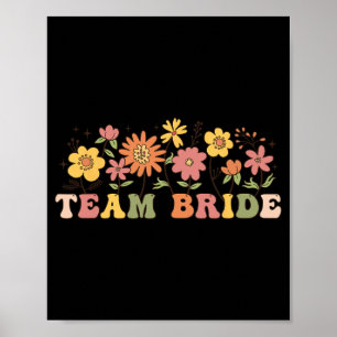 Poster Floral Team Bride Fleur sauvage Mariage Bacheloret