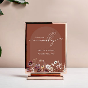 Poster Floral Terracotta Arch Mariage Bienvenue