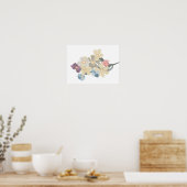 Poster floral tiré à la main (Cuisine)