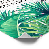 Poster Floral tropical Nom de famille Maison de plage Bie (Coin)