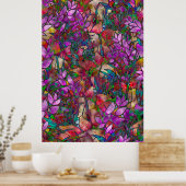 Poster Floral Verre Abstrait (Cuisine)