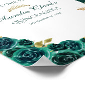 Poster Floral Vert Or Tiara Butterfly Quinceañera (Coin)