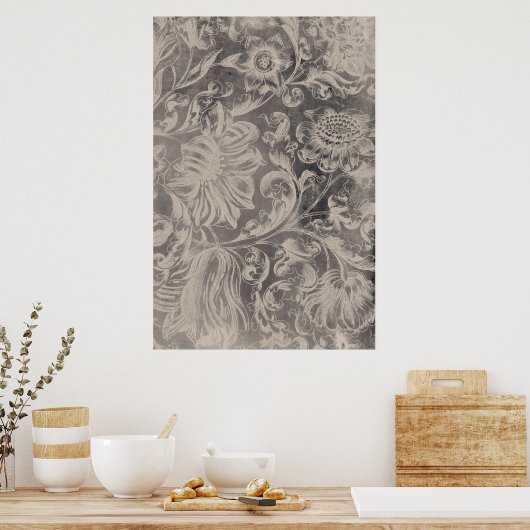 Poster Floral vieilli (Cuisine)