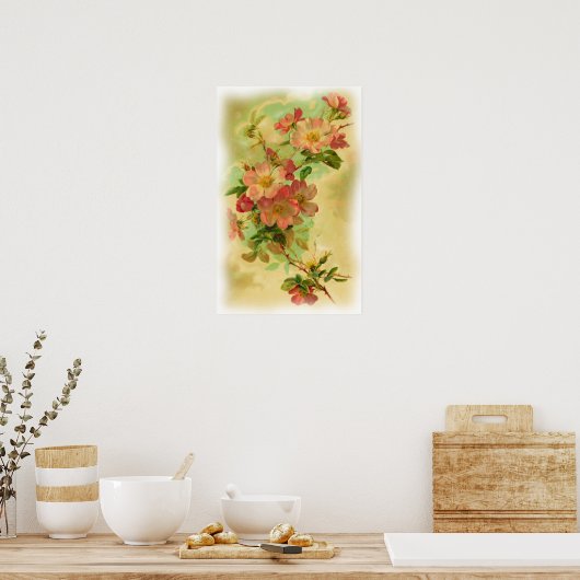 Poster Floral vintage (Cuisine)