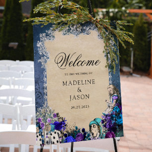 Poster Floral Vintage Dark Alice en Mariage Wonderland