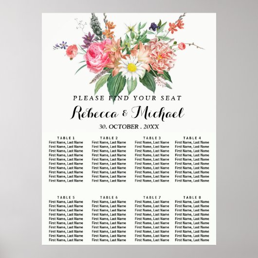 Poster floral vintage rustique (Devant)