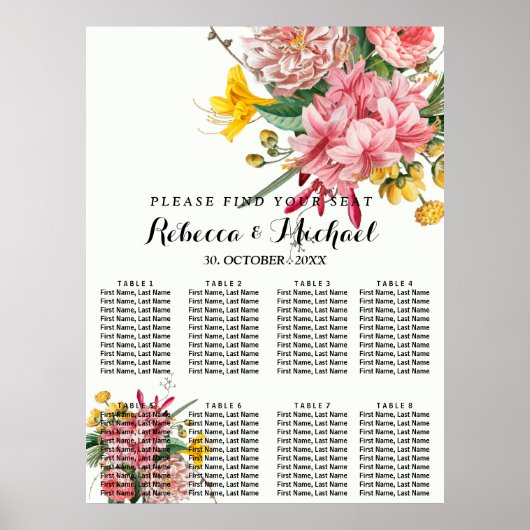 Poster floral vintage rustique (Devant)