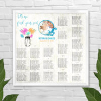 Floral Vintage Rustique Boho Mason Jar Seing Chart