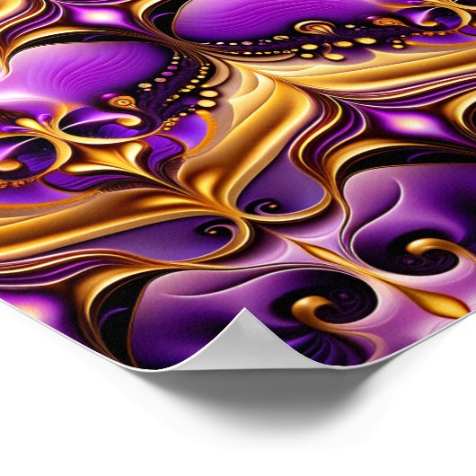 Poster Floral violet et or Motif sans joint (Coin)