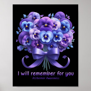 Poster Floral Violet Je Me Souviendrai De Vous Heimerheim