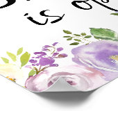 Poster Floral violet Le Bar est ouvert Bar Mariage Pannea (Coin)