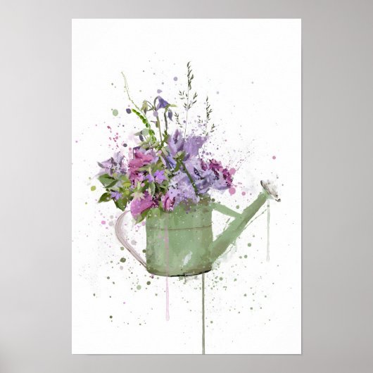 Poster Floral Watering Can (Devant)