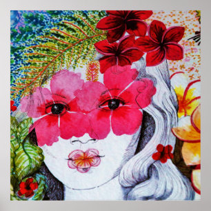 Poster Floral Woman