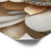 Poster Florales Abstraites et oiseaux avec soleil : Or, B (Coin)
