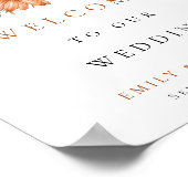 Poster Florales d'automne Bienvenue au Mariage (Coin)