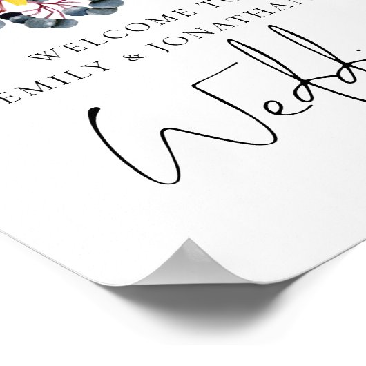 Poster Florales d'automne dynamiques Bienvenue sur l'affi (Coin)