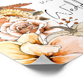 Poster Florales d'automne modernes Bienvenue au Mariage (Coin)